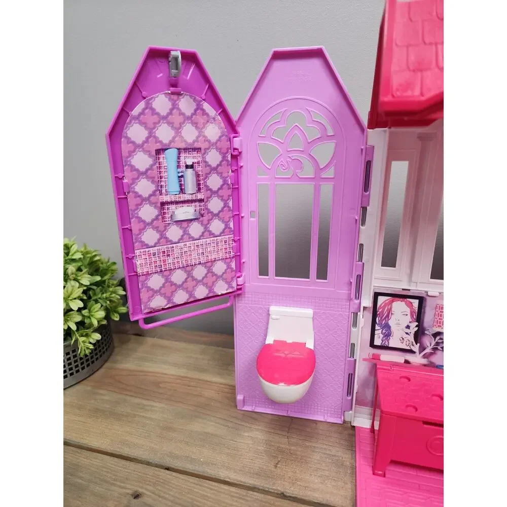 Barbie Glam Getaway Fold N Go House Play Set Mattel 2014 Portable Dollhouse